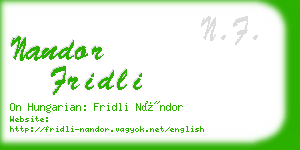 nandor fridli business card